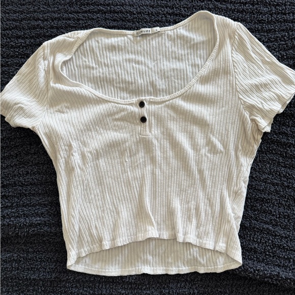 Women's Cream Ribbed Top - Picture 1 of 1